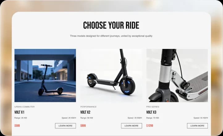 build a listing page and shopping cart using Wegic's AI film website builder