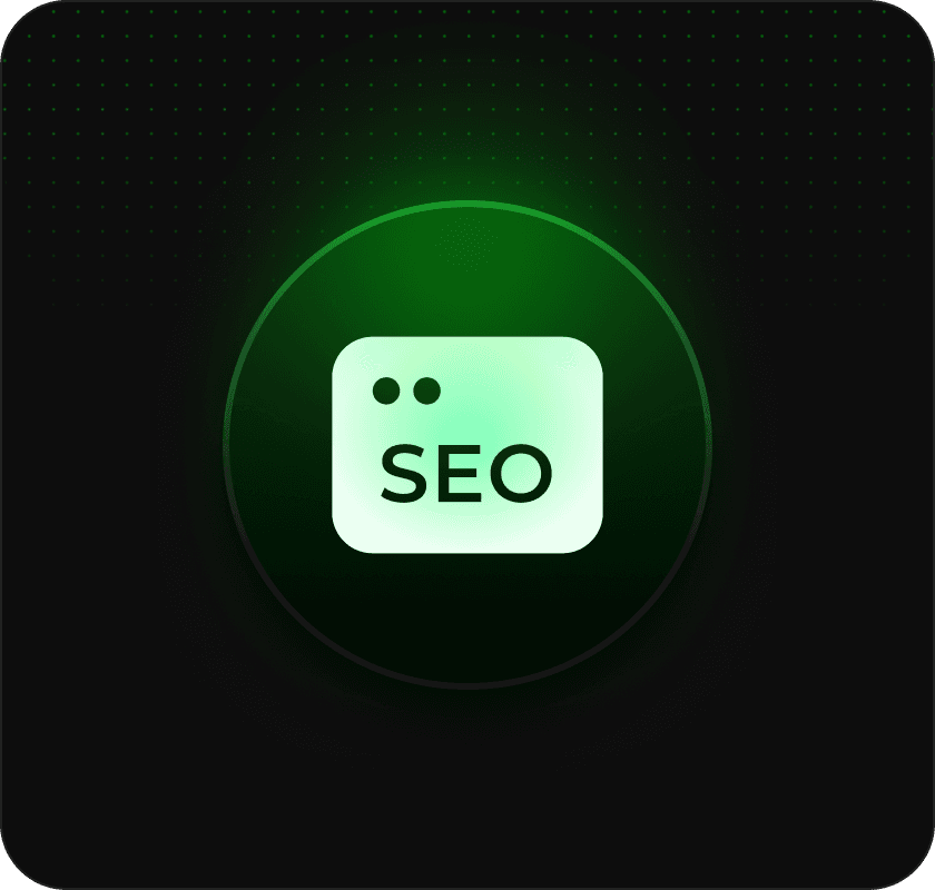 seo icon with gradient green colored background